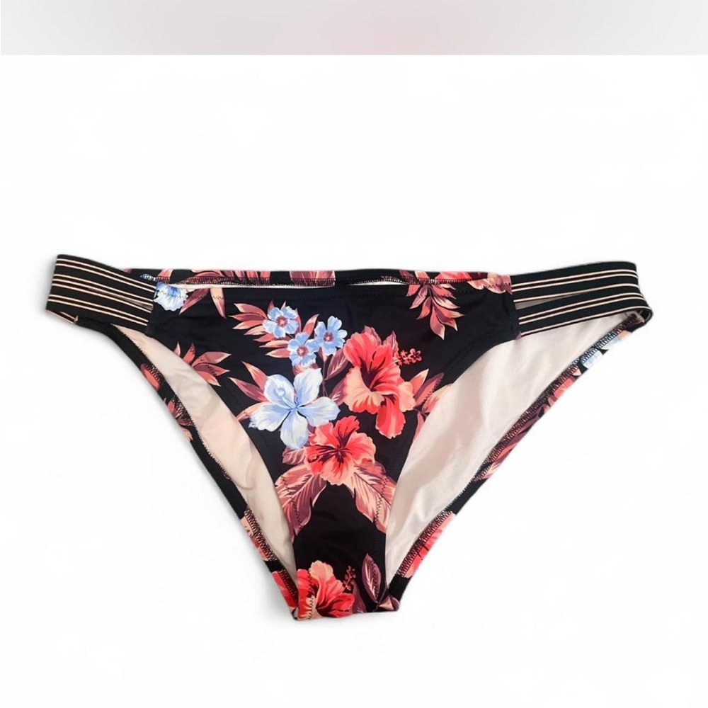 Shade & Shore Black Floral Bikini Bottoms
